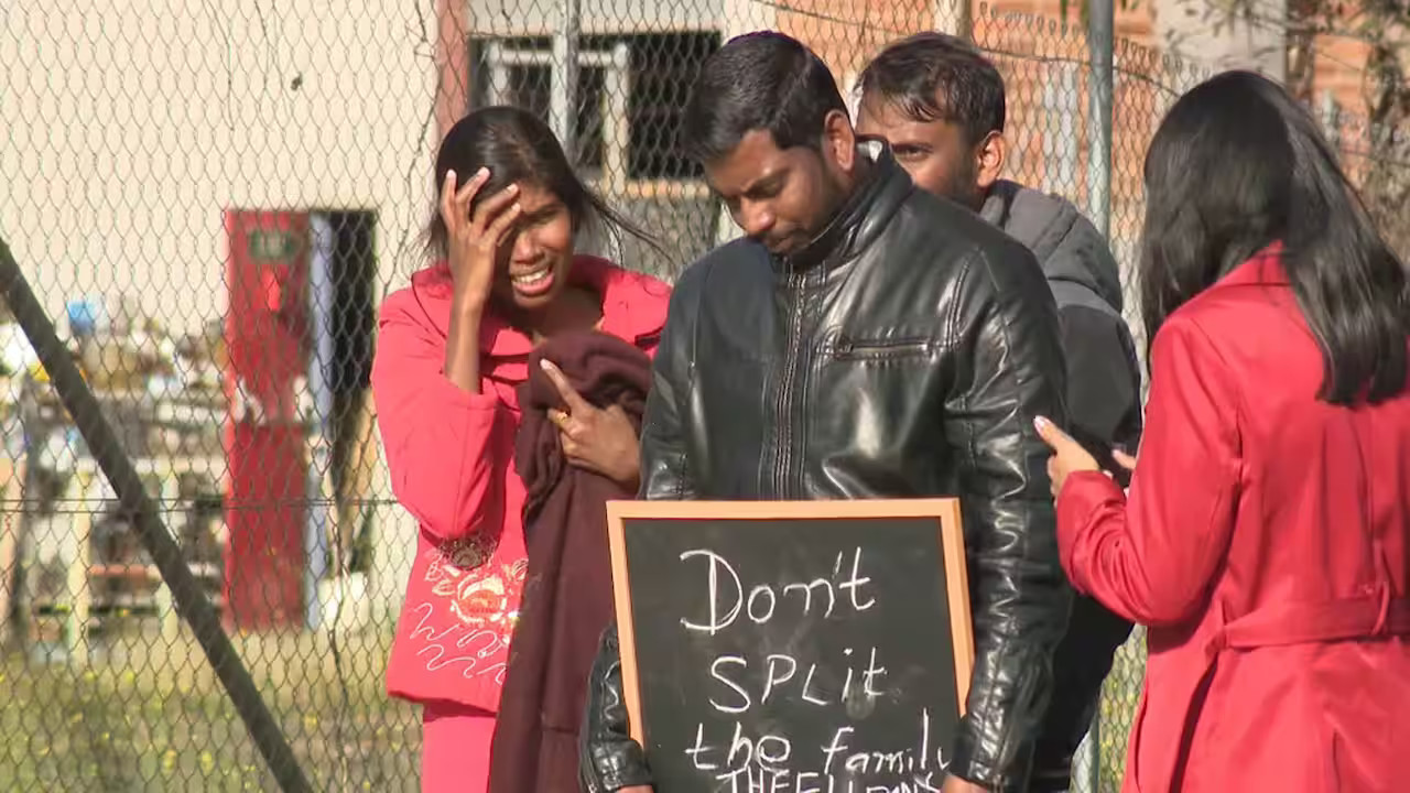 “We are all so depressed." Karthika Gnaneswaran (left), the author's wife since 2016. (image: SBS News)